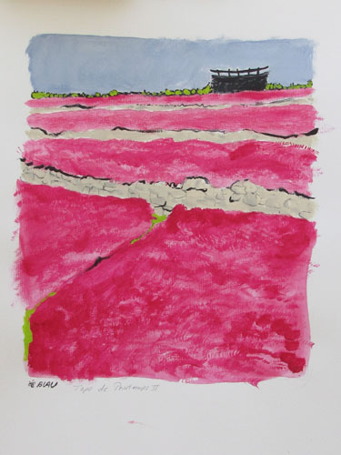 tapis de printemps II - 30 x 40 - gouache